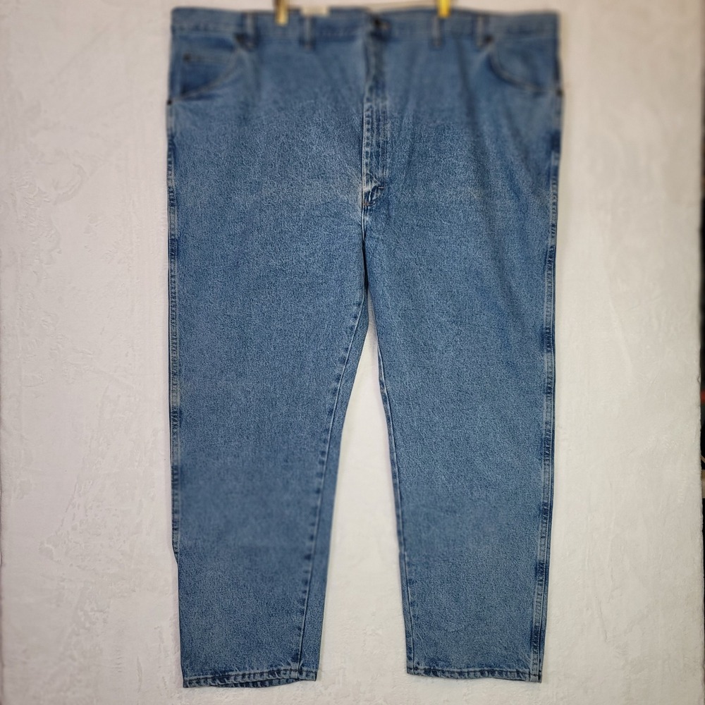Wrangler Rugged Wear Jeans Relaxed Fit Western Blue Denim Mens 52x30  Workwear